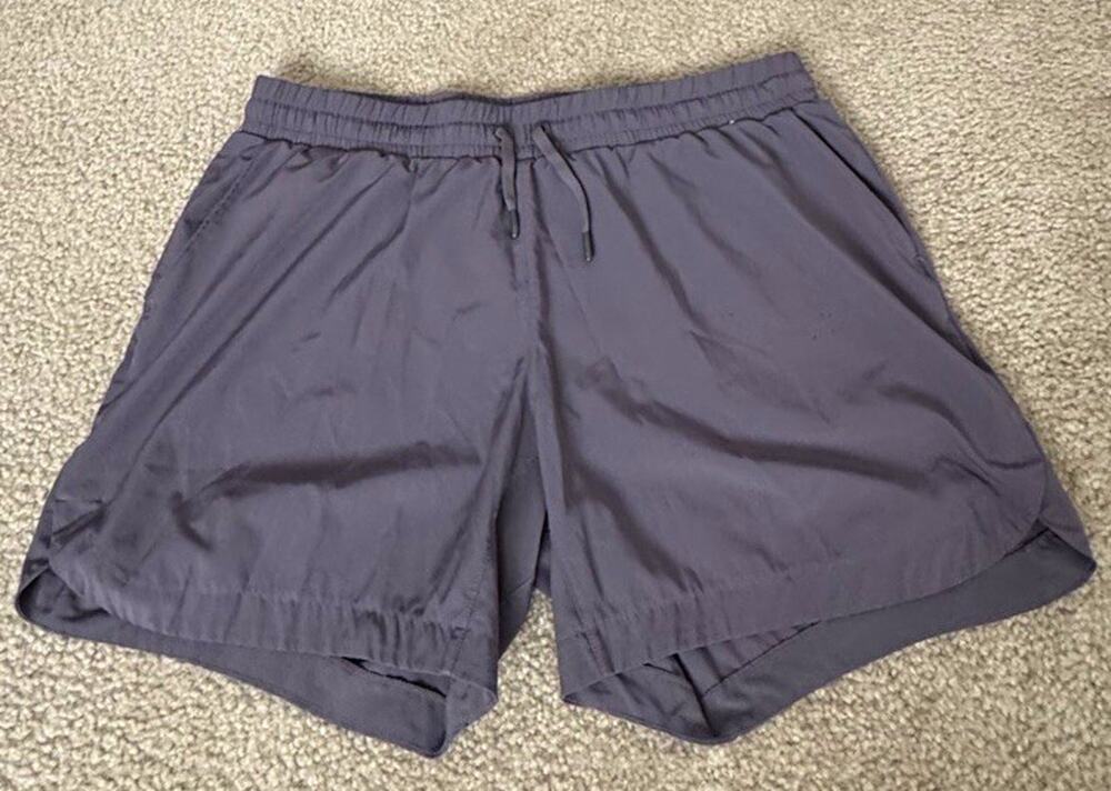 Mondetta Performance Womens L Gray Stretch Athletic Shorts Drawstring Pockets